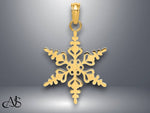 Load image into Gallery viewer, 14K Yellow Gold or White Gold Polished Snowflake Charm with Necklace Chain Options