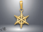 Load image into Gallery viewer, 14K Yellow Gold or White Gold Small Snowflake Pendant with Necklace Chain Options