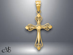 Load image into Gallery viewer, 14K Yellow Gold Mini Budded Cross Pendant with Necklace Chain Options
