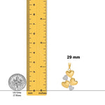 Load image into Gallery viewer, 14K Yellow Gold and White Rhodium Polished Hearts Pendant with Necklace Chain Options