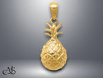 Load image into Gallery viewer, 14K Yellow Gold Diamond-cut Pineapple Pendant with Necklace Chain Options