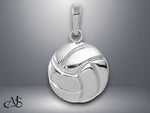Load image into Gallery viewer, 14K White Gold Polished Volleyball Pendant with Necklace Chain Options