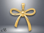 Load image into Gallery viewer, 14K Yellow Gold Polished Ribbon Bow Pendant with Necklace Chain Options