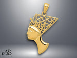Load image into Gallery viewer, 14K Yellow Gold Nefertiti Profile Pendant with Necklace Chain Options