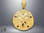 Load image into Gallery viewer, 14K Yellow Gold Polished Large Sand Dollar Pendant with Necklace Chain Options