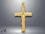 Load image into Gallery viewer, 14K Yellow Gold or White Gold Large Tree Textured Cross Pendant with Necklace Chain Options