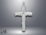 Load image into Gallery viewer, 14K Yellow Gold or White Gold Large Tree Textured Cross Pendant with Necklace Chain Options