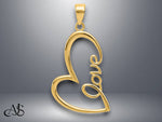 Load image into Gallery viewer, 14K Yellow Gold Polished LOVE Heart Pendant with Necklace Chain Options