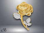 Load image into Gallery viewer, 14K Yellow Gold w/White Rhodium Polished Rose Chain Slide with Necklace Chain Options