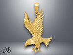 Load image into Gallery viewer, 14K Yellow Gold Polished and Diamond-cut Eagle Pendant with Necklace Chain Options