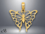 Load image into Gallery viewer, 14K Yellow Gold Butterfly Charm with Necklace Chain Options