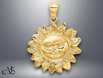 Load image into Gallery viewer, 14K Yellow Gold Smiling Sun Charm with Necklace Chain Options
