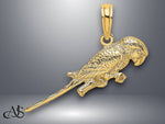Load image into Gallery viewer, 14K Yellow Gold 3-D Parrot Charm with Necklace Chain Options