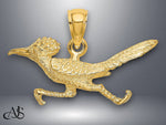 Load image into Gallery viewer, 14K Yellow Gold 3-D Road Runner Charm with Necklace Chain Options