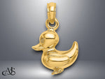 Load image into Gallery viewer, 14K Yellow Gold 3-D Duckling Charm with Necklace Chain Options