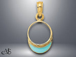Load image into Gallery viewer, 14K Yellow Gold Aqua or Fuschia Enameled Beach Sun Visor Charm with Necklace Chain Options