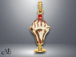 Load image into Gallery viewer, 14K Yellow Gold Chocolate Ice Cream Sundae W/Cherry Top Charm with Necklace Chain Options