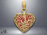 Load image into Gallery viewer, 14K Yellow Gold 3-D Reversible Heart Opens Charm with Necklace Chain Options