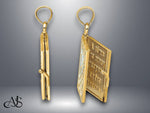 Load image into Gallery viewer, 14K Yellow Gold 3-D Enamel Ecclesiastes Book with Moveable Pages Charm with Necklace Chain Options