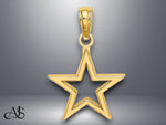 Load image into Gallery viewer, 14K Yellow Gold Cut-out Star Charm with Necklace Chain Options