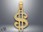 Load image into Gallery viewer, 14K Yellow Gold Dollar Sign Charm with Necklace Chain Options