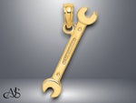 Load image into Gallery viewer, 14K Yellow Gold 3-D Double Open-Ended Wrench Charm with Necklace Chain Options