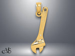 Load image into Gallery viewer, 14K Yellow Gold 3-D Adjustable Wrench Charm with Necklace Chain Options