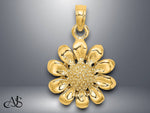 Load image into Gallery viewer, 14K Yellow Gold Sunflower Charm with Necklace Chain Options