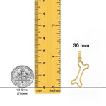Load image into Gallery viewer, 14K Yellow Gold or White Gold Cut-Out Polished Dog Bone Charm with Necklace Chain Options