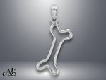Load image into Gallery viewer, 14K Yellow Gold or White Gold Cut-Out Polished Dog Bone Charm with Necklace Chain Options