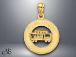 Load image into Gallery viewer, 14K Yellow Gold SAN FRANCISCO Cable Car Charm with Necklace Chain Options