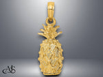 Load image into Gallery viewer, 14K Yellow Gold 3-D Pineapple Charm with Necklace Chain Options