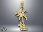 Load image into Gallery viewer, 14K Yellow Gold Palm Tree and Cactus Charm with Necklace Chain Options