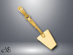 Load image into Gallery viewer, 14K Yellow Gold 3-D Concrete Tool Spatula Charm with Necklace Chain Options