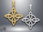 Load image into Gallery viewer, 14K Yellow Gold White Gold Small Celtic Eternity Knot Charm with Necklace Chain Options