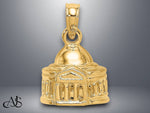 Load image into Gallery viewer, 14K Yellow Gold 3D Jefferson Memorial Building Washington Charm with Necklace Chain Options