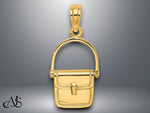Load image into Gallery viewer, 14K Yellow Gold 3-D Moveable Polished Purse Charm with Necklace Chain Options