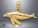 Load image into Gallery viewer, 14K Yellow Gold 2-D Whale Charm with Necklace Chain Options