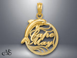 Load image into Gallery viewer, 14K Yellow Gold CAPE MAY w/ Dolphin Charm with Necklace Chain Options