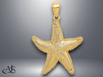 Load image into Gallery viewer, 14K Yellow Gold Texutred Starfish Charm with Necklace Chain Options