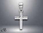 Load image into Gallery viewer, 14K Yellow Gold White Gold Diamond Shape Center Mini Cross Charm with Necklace Chain Options