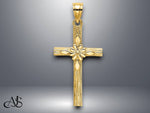 Load image into Gallery viewer, 14K Yellow Gold Cross w/ Flower Charm with Necklace Chain Options