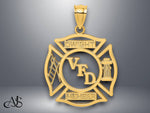 Load image into Gallery viewer, 14K Yellow Gold VFD DWIGHT MEMBER In Shield Charm with Necklace Chain Options