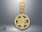 Load image into Gallery viewer, 14K Yellow Gold Engraved Star Of David Charm with Necklace Chain Options