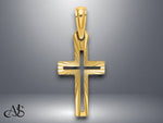 Load image into Gallery viewer, 14K Yellow Gold White Gold D/C Cross Charm with Necklace Chain Options