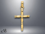 Load image into Gallery viewer, 14K Yellow Gold White Gold 3-D Polished Cross Charm with Necklace Chain Options