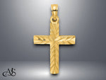 Load image into Gallery viewer, 14K Yellow Gold White Gold D/C Block Cross Charm with Necklace Chain Options