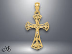 Load image into Gallery viewer, 14K Yellow Gold Crucifix Charm with Necklace Chain Options
