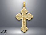Load image into Gallery viewer, 14K Yellow Gold Crucifix W/ Budded Tips Charm with Necklace Chain Options