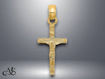 Load image into Gallery viewer, 14K Yellow Gold Mini Crucifix Charm with Necklace Chain Options